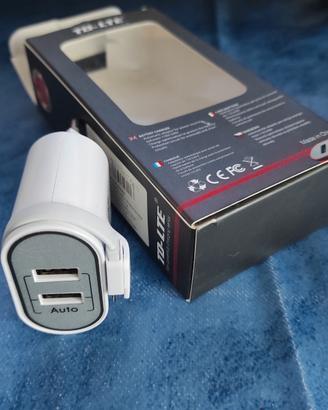 Caricabatterie con 2 usb 2.4 Ah cellulare e tablet