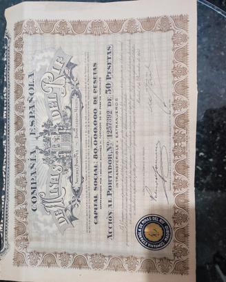 Lotto 4 Azioni Storiche Spagnole 1935-1955 con Cou