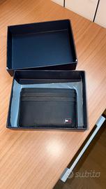 Porta Carte Tommy Hilfiger in Vera Pelle Nera