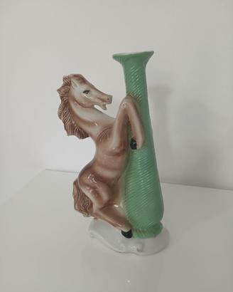 Bottiglia Figurativa Liquore Ceramica Cavallo Vint