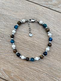 Bracciale uomo acciaio occhio di tigre e agata