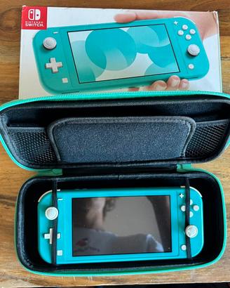 Nintendo switch lite con custodia, scatola e sd