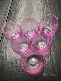 6 bicchieri acqua rosa