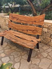Panchina in legno di ulivo artiginale