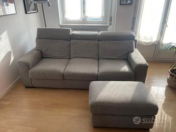 Divano 3 posti Poltronesofà 220 cm + pouf – Milano