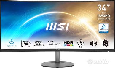 MONITOR MSI PRO MP341CQ Monitor Curvo 34" UWQHD