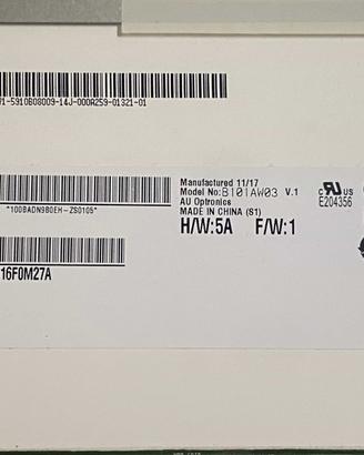 Schermo LCD 10.1" AU Optronics B101AW03 V.1 - 40 P