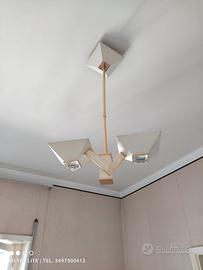 lampadario vintage in stile moderno 1980-90 alogen