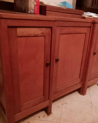 Credenza a 3 ante in legno antico