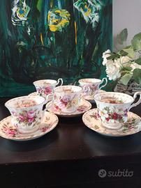 tazze da thè Royal Albert flower of the month 
