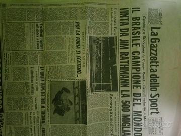 GAZZETTA DELLO SPORT 1958 BRASILE CAMPIONI  