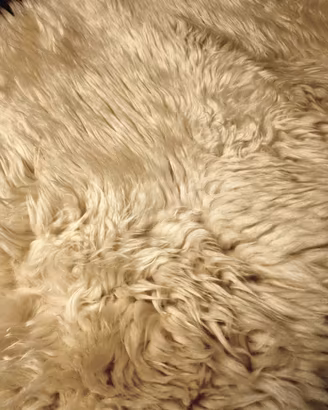 Tappeto/coperta di vera pelliccia naturale anni 80