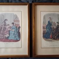 Coppia di stampe moda del 1800_La mode illustrée