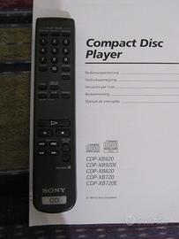 TELECOMANDO SONY RM-DX50 ORIGINALE LETTORI CDP XB.