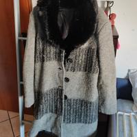 Giacca donna con pelliccia nera