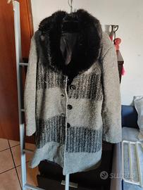 Giacca donna con pelliccia nera