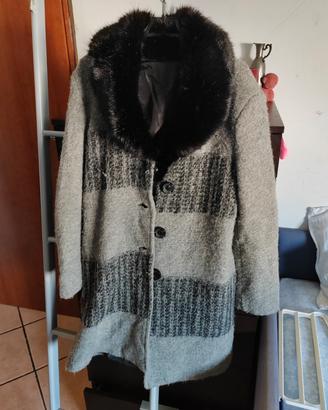 Giacca donna con pelliccia nera