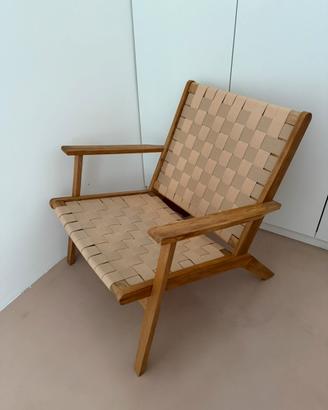 Armchair Vadehavet natural fabric/oak