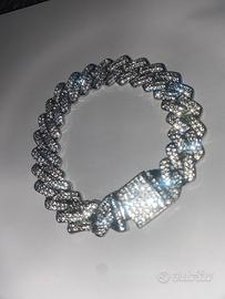 Braccialetto a catena effetto iced-out