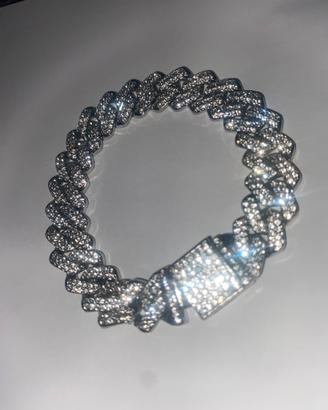 Braccialetto a catena effetto iced-out