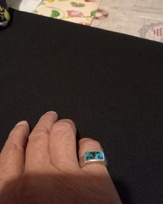 Anello con turchese in argento 925