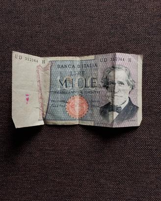 banconota 1000 Lire Italiane Giuseppe Verdi 