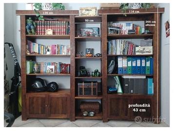 libreria in legno massello stile etnico