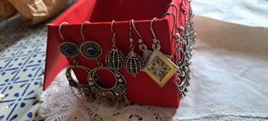 lotto 8 paia orecchini Egiziani argento