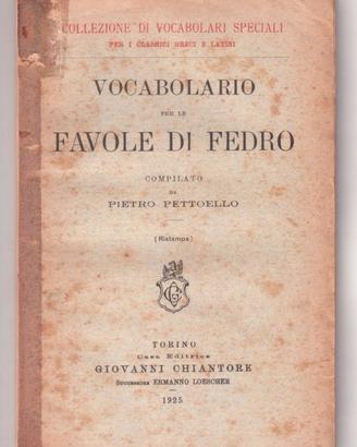 Pettoello Vocabolario per le favole di Fedro 1925