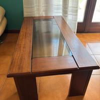 Tavolino salotto in legno e vetro