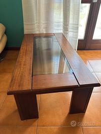 Tavolino salotto in legno e vetro