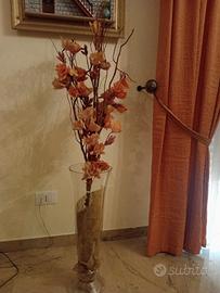 Vaso in vetro completo di fiori secchi