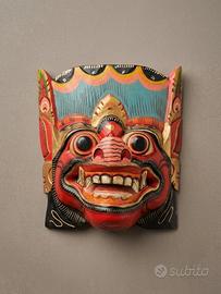 Maschera decorativa balinese in legno
