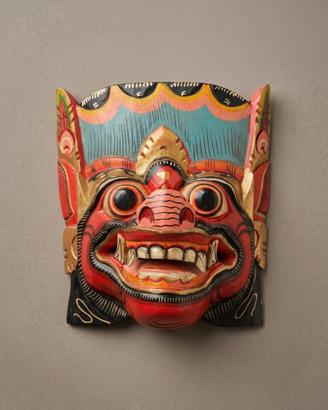 Maschera decorativa balinese in legno