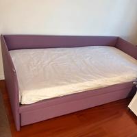 Letto singolo con materasso + secondo materasso