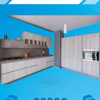 Cucina Rovere artico/Urban Grigio L 300 + 170 cm