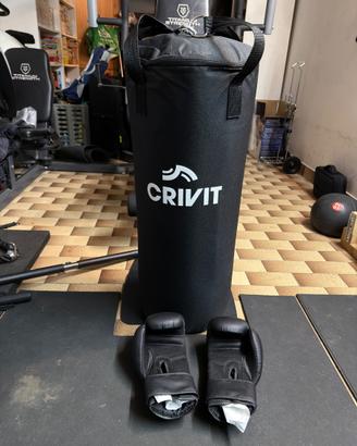 Sacco boxe Crivit (15 kg) + guantoni 12 oz
