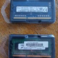 2 RAM laptop DDR3 2GB ciascuna (totale 4GB)