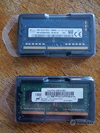 2 RAM laptop DDR3 2GB ciascuna (totale 4GB)