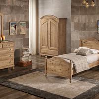 CAMERA DA LETTO CON ARMADIO RUSTICA,LEGNO DI ABETE