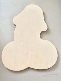 Tagliere di legno a forma di fallo