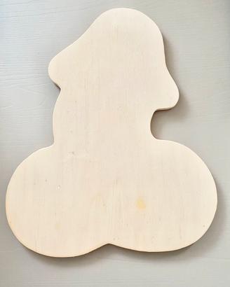 Tagliere di legno a forma di fallo