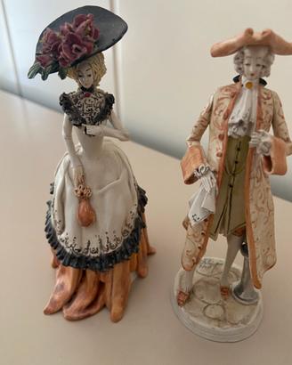 Coppia statuine ceramica Longo e Cerva
