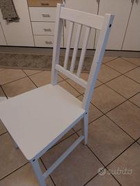 6 sedie bianche in legno 