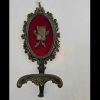 tre appendiabiti antichi in ottone/peltro  vintage