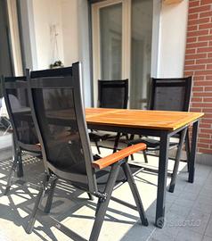Tavolo da giardino allungabile 180/240 cm +4 sedie