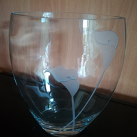 Vaso in cristallo con calle satinate