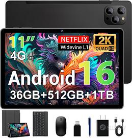 Tablet 11 Pollici Android con Tastiera Mouse NUOVO