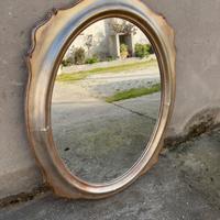 Specchio Vintage Ovale Cornice Dorata Shabby Chic