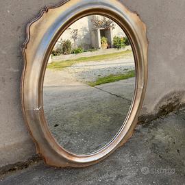 Specchio Vintage Ovale Cornice Dorata Shabby Chic